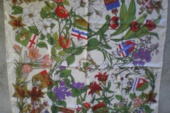 Liberty scarf with Canadian floral emblems

